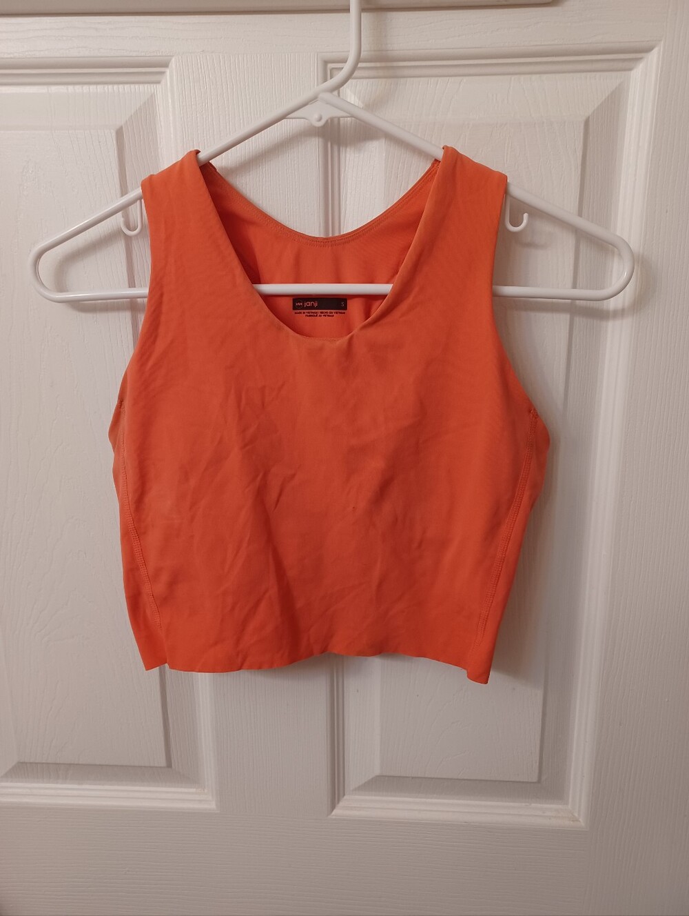 Janji Groundwork Long Bra Crop Tank Top Bright Orange Small